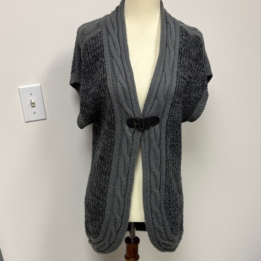 Charcoal Open Front Women's Cardigan